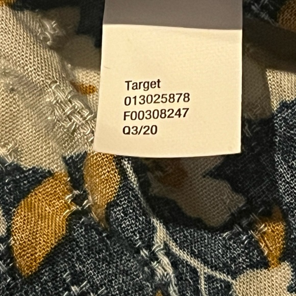 Universal Threads navy gold cream peplum style elastic waist blouse. size Small - Picture 3 of 15